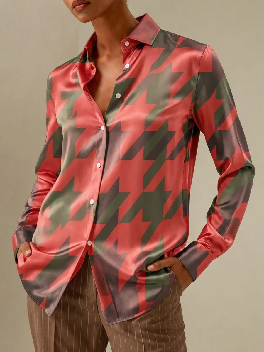 Summer Y2k Tops Women's Long-sleeved Shirt Plaid Tartan Polka Dot Blouse Polka Dots Top Summer Tops for Woman 2026 Fitted Dress