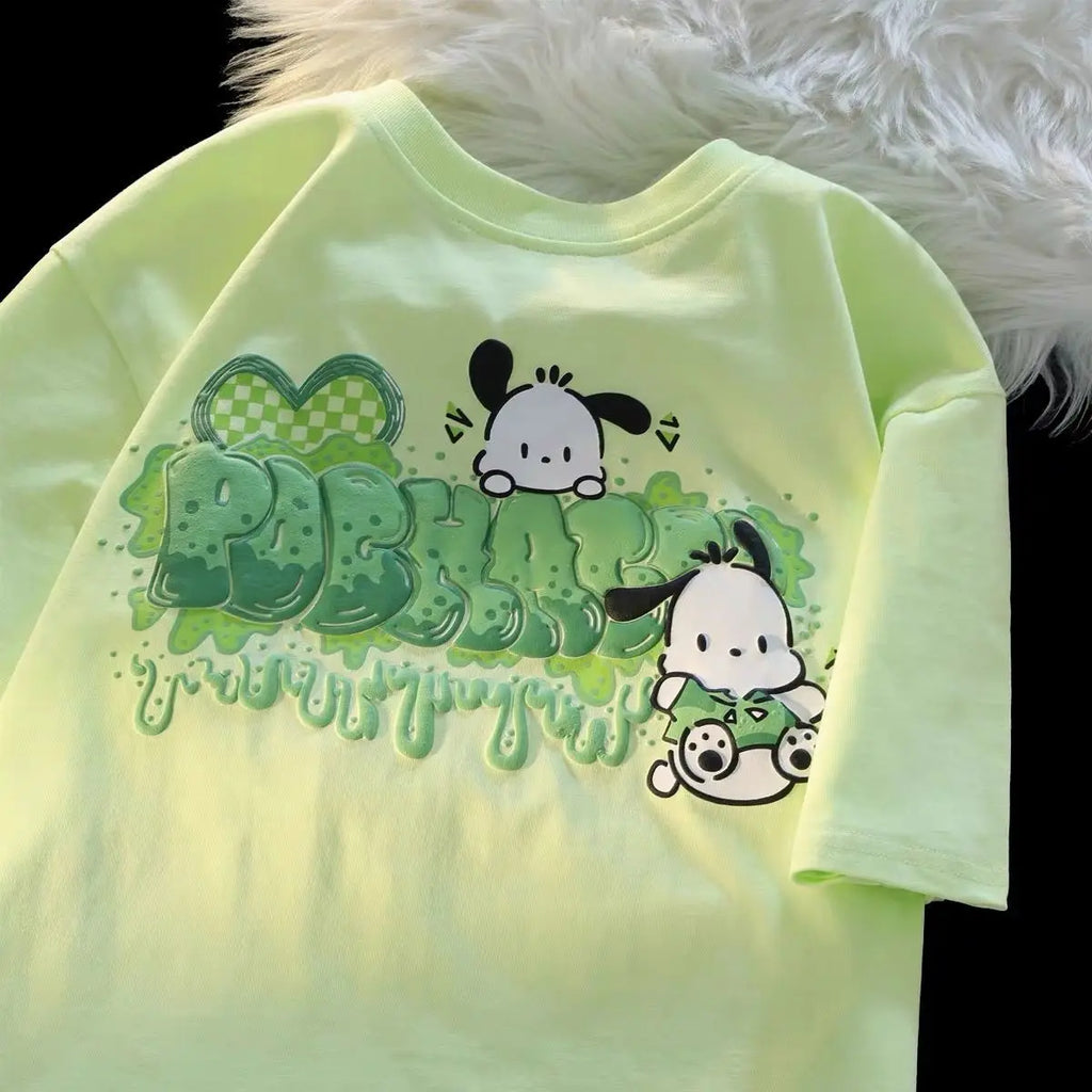 2026 New Pochacco Summer Short Sleeve Best Selling Women's T-Shirt Tops Cartoon Print Versatile Half Sleeve Fashionable Cute Ins
