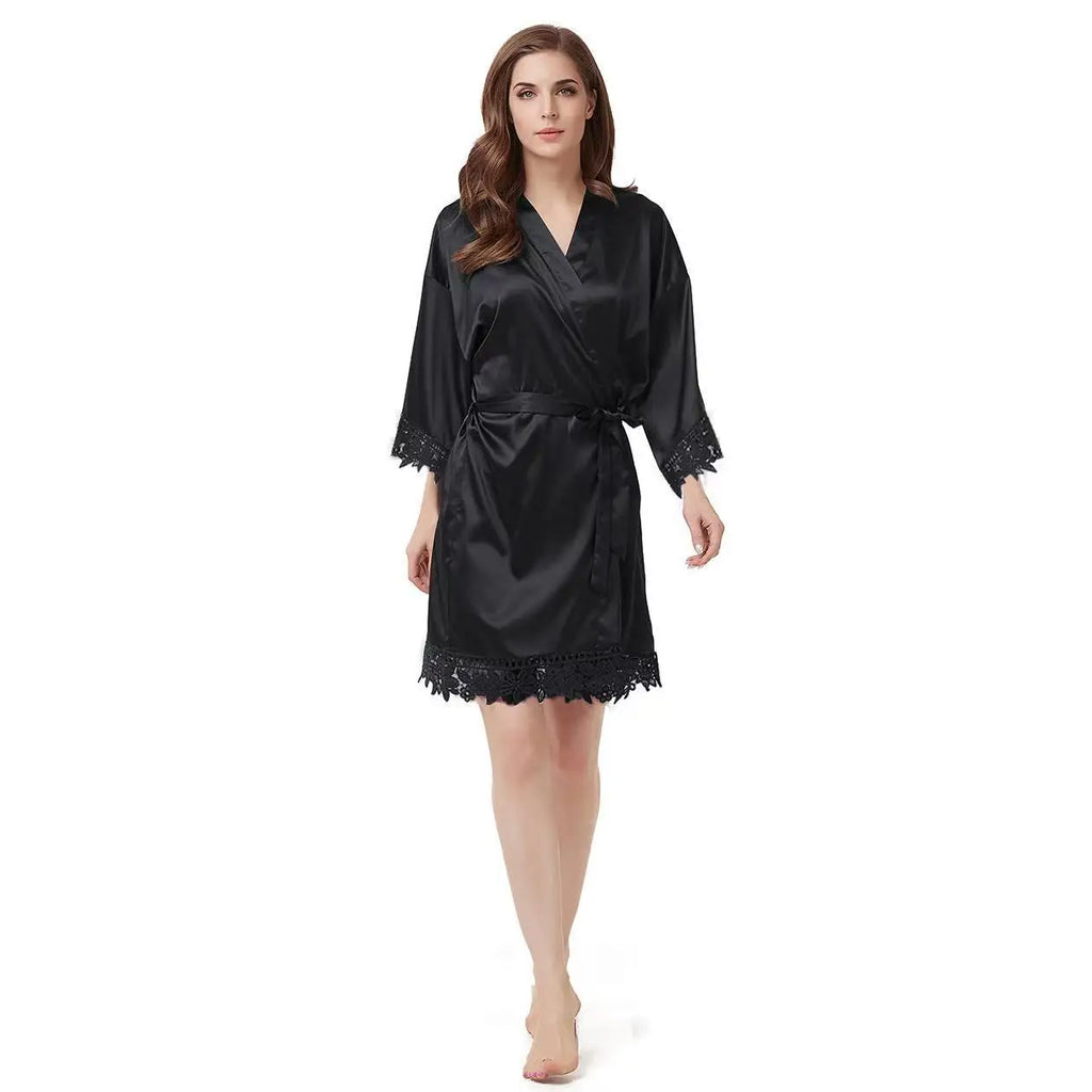 Bridesmaid Robes Bride Gift Bride Robe Bridesmaid Gift Satin Lace Robe Bride Dressing Gown Bridal Party Robes Wedding Robe Perso