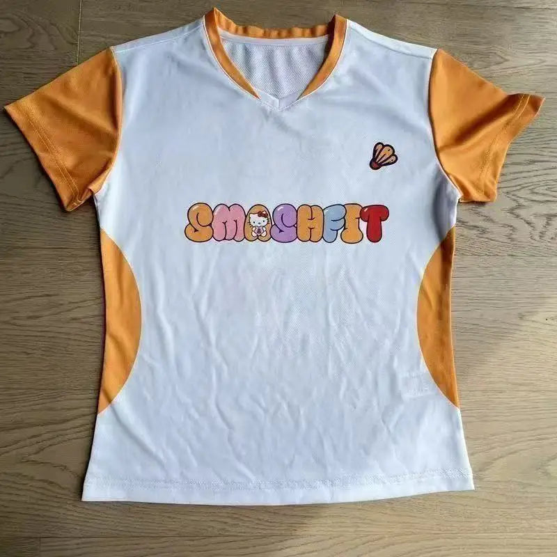 Hello Kitty Printed Short Sleeved Men's and Women's T-Shirt Breathable Quick Drying Loose Top Y2K Retro High Street Topnew Model