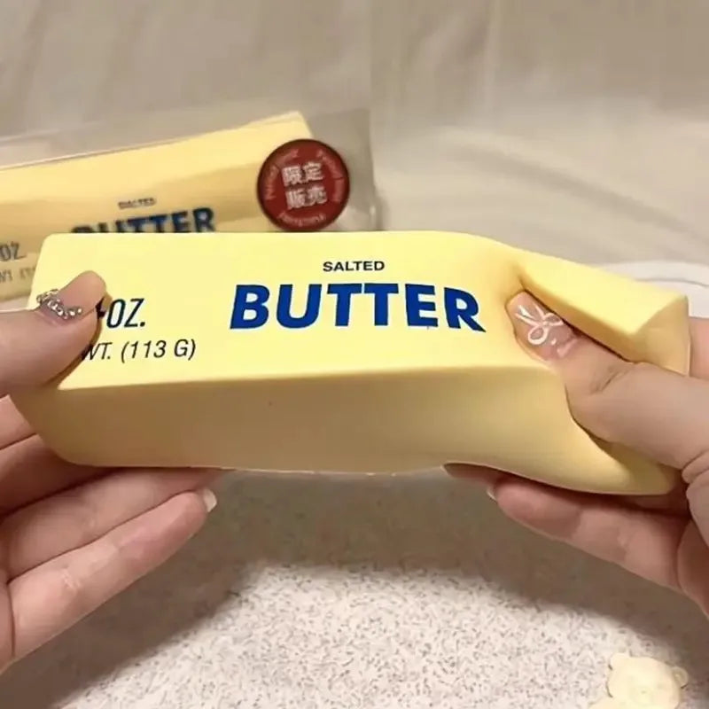 1/2PC anti pressure butter stick decompression plush toy slowly rising soft clay squeezing elastic cheese stick prank toy