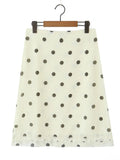TWOTWINSTYLE Apricot Loose Spliced Dot Printing Skirts for Women High Waist Korean Gentle Long Skirt Female Autumn New Fashion