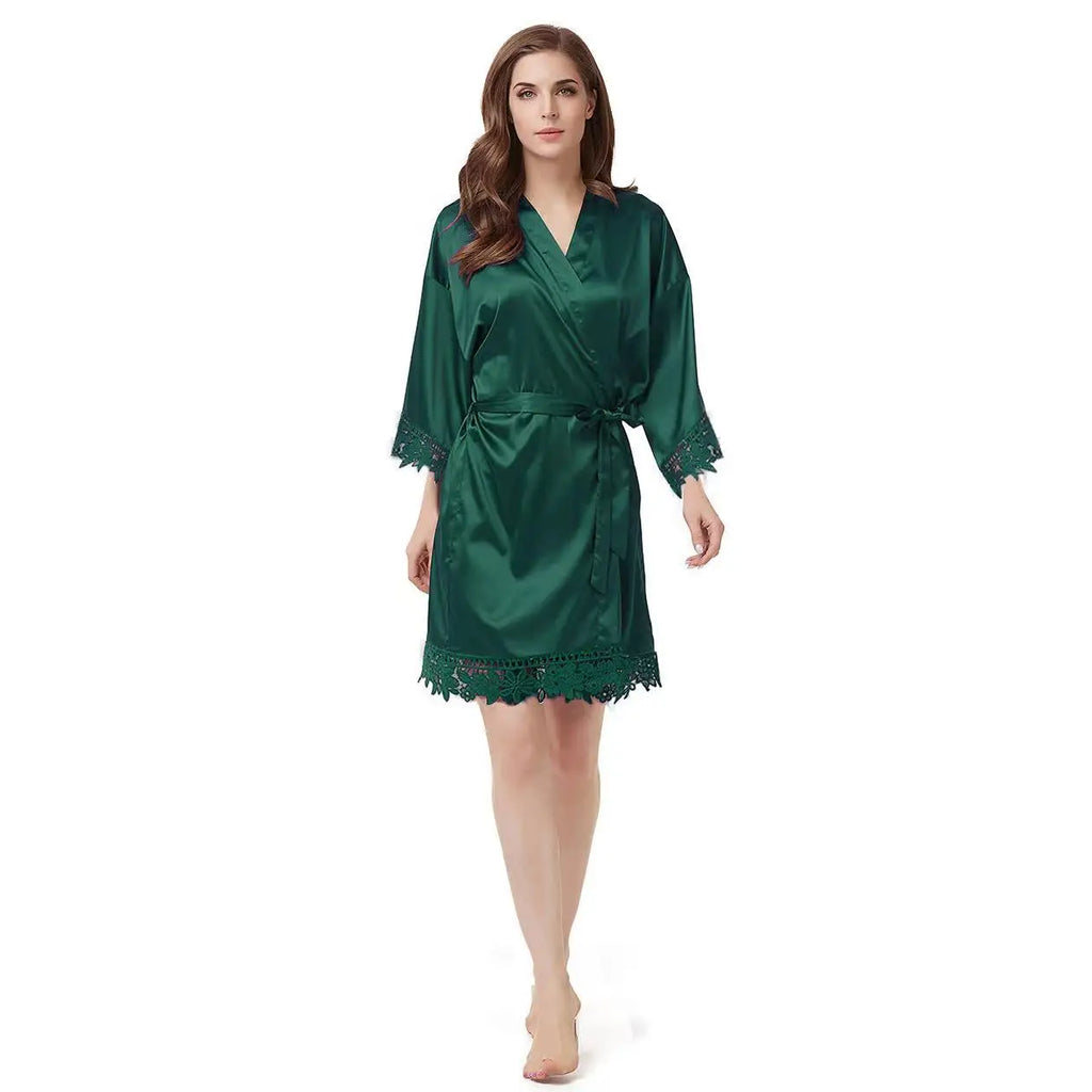 Bridesmaid Robes Bride Gift Bride Robe Bridesmaid Gift Satin Lace Robe Bride Dressing Gown Bridal Party Robes Wedding Robe Perso