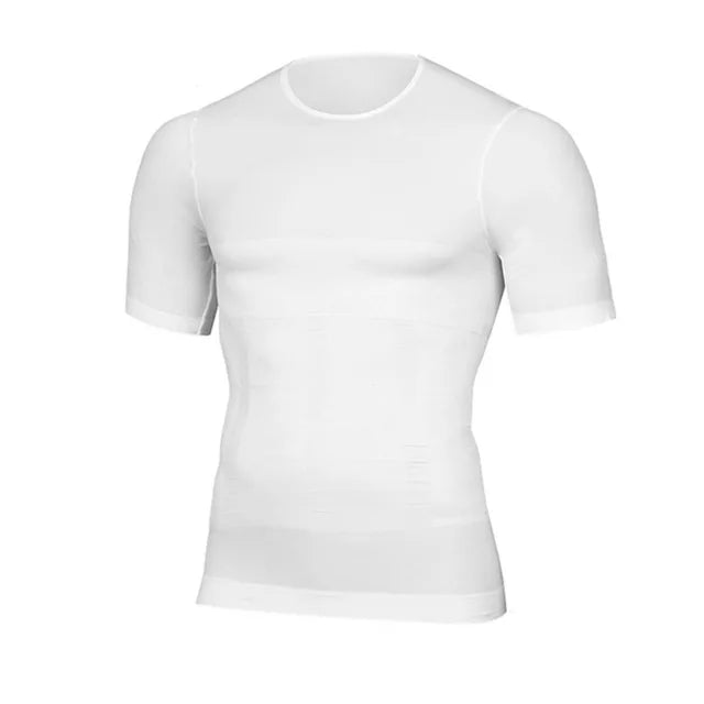 Men Body Shapers Fitness Elastic Abdomen Tight Fitting Short Sleeve Shirt Tank Tops Shape Underwear Slimming Boobs Shaping