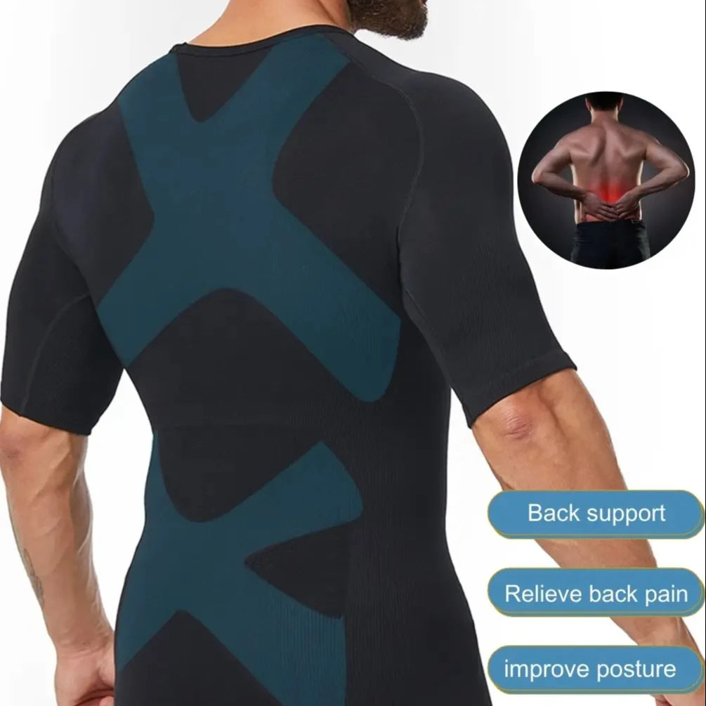 Mens Seamless Gynecomastia Compression Shapewear Shirts Slimming Undershirt Body Shaper Shirt