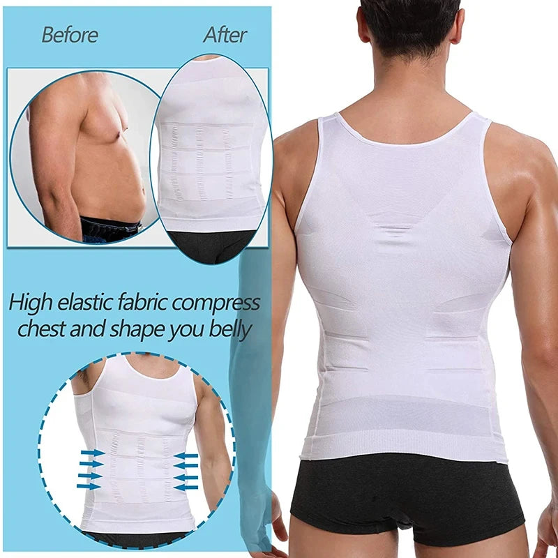 Yiwu Compression Shirt Slimming Body Shaper Vest Men Gym Workout Sleeveless Gynecomastia Abdomen Waist Trainer Shapewear
