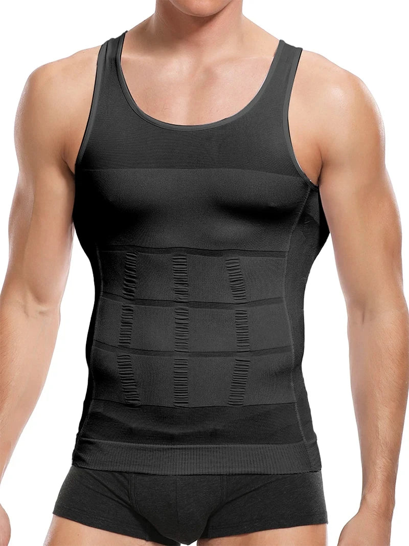 Yiwu Compression Shirt Slimming Body Shaper Vest Men Gym Workout Sleeveless Gynecomastia Abdomen Waist Trainer Shapewear