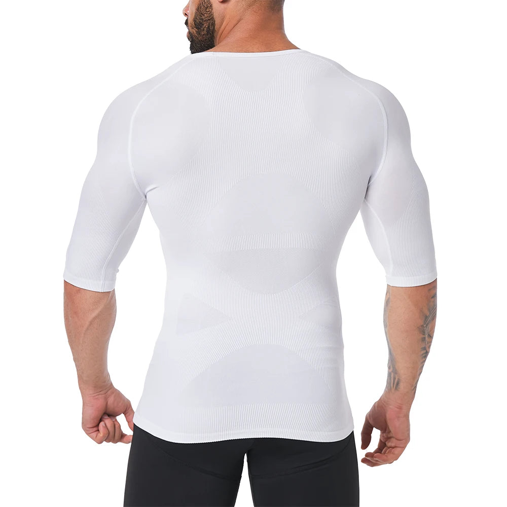 Mens Seamless Gynecomastia Compression Shapewear Shirts Slimming Undershirt Body Shaper Shirt