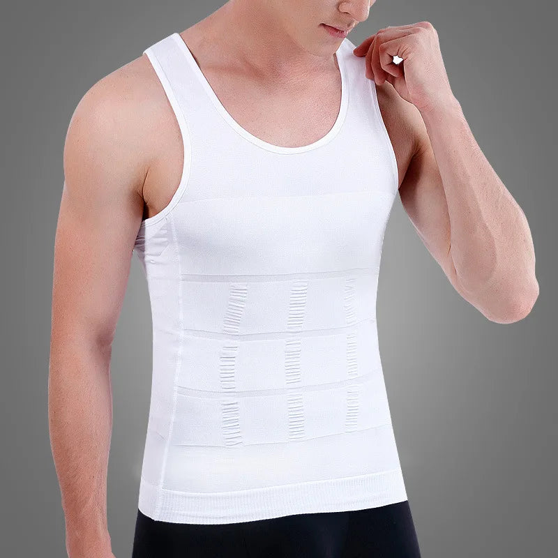Yiwu Compression Shirt Slimming Body Shaper Vest Men Gym Workout Sleeveless Gynecomastia Abdomen Waist Trainer Shapewear