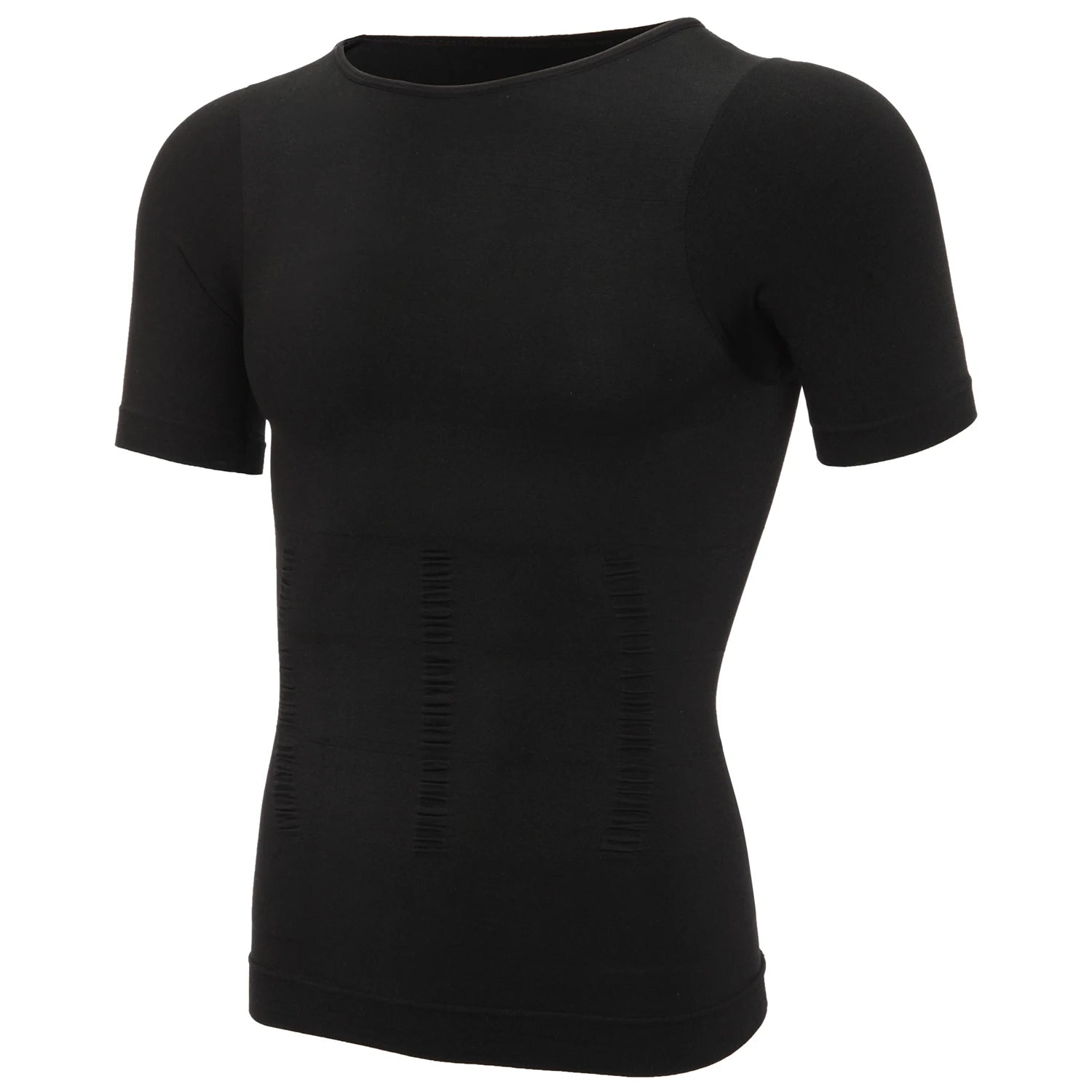 Men's Short Sleeve Compression T-Shirt V-neck Shapewear Tummy Control Flat Belly Tank Top Fitness Workout Slimming Body Shaper