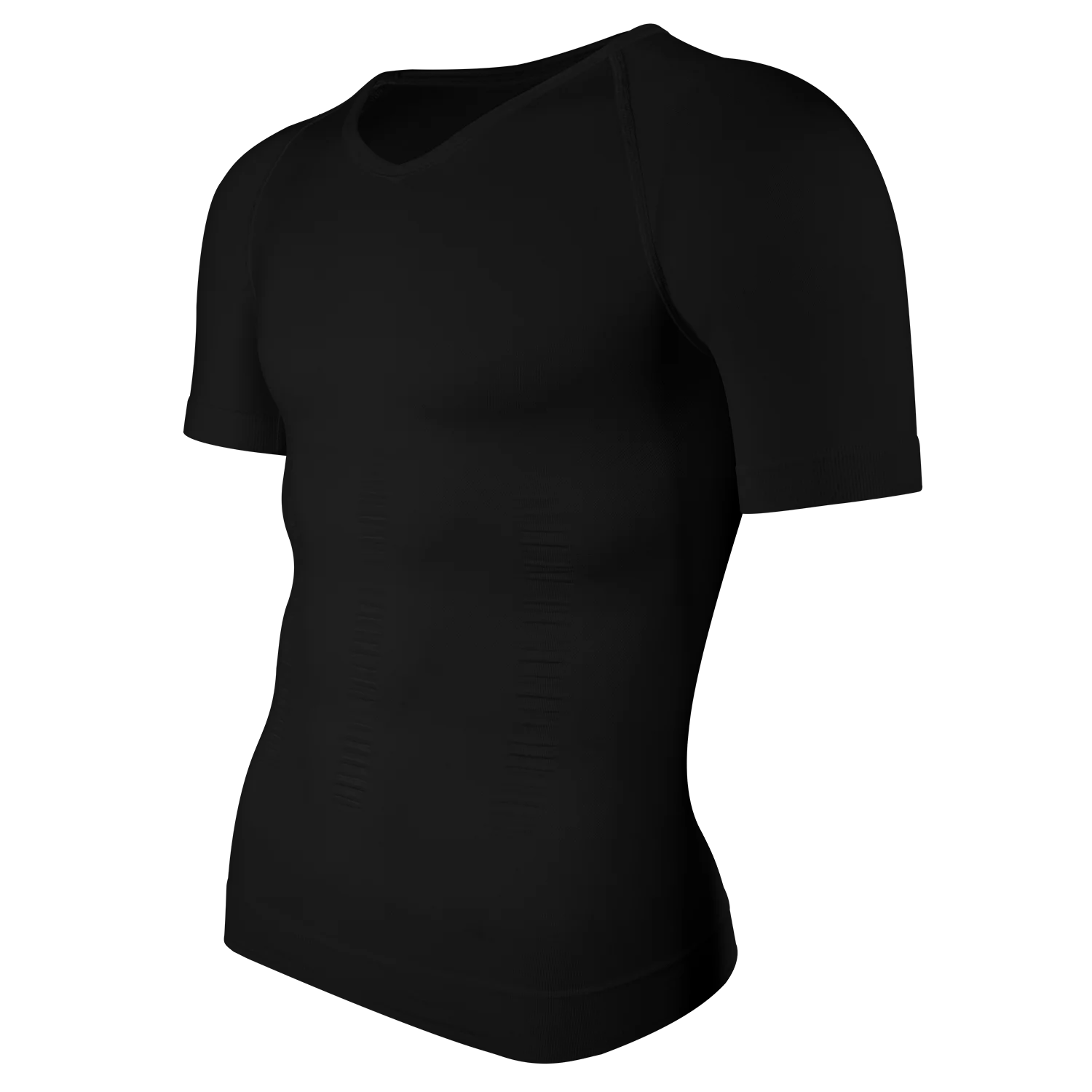 Men's Short Sleeve Compression T-Shirt V-neck Shapewear Tummy Control Flat Belly Tank Top Fitness Workout Slimming Body Shaper