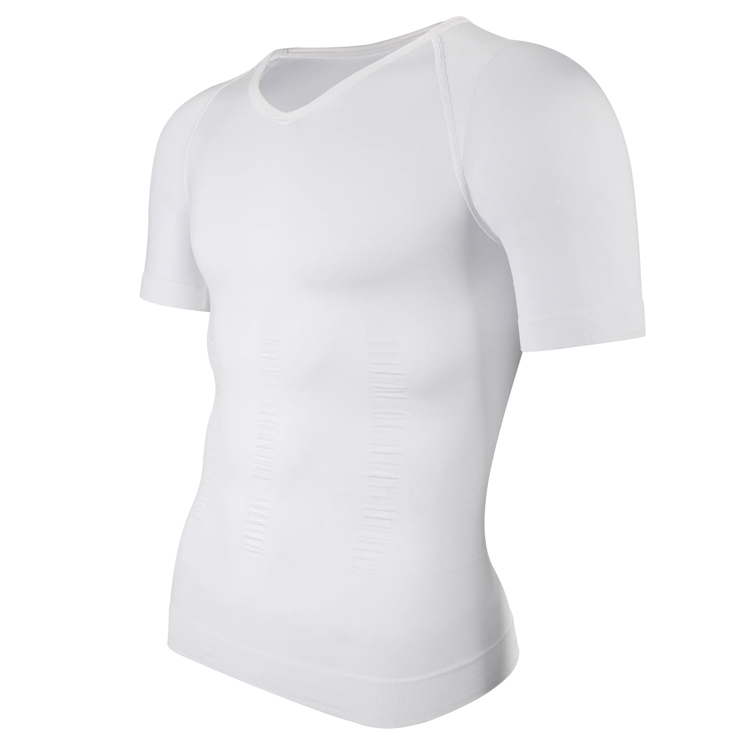 Men's Short Sleeve Compression T-Shirt V-neck Shapewear Tummy Control Flat Belly Tank Top Fitness Workout Slimming Body Shaper