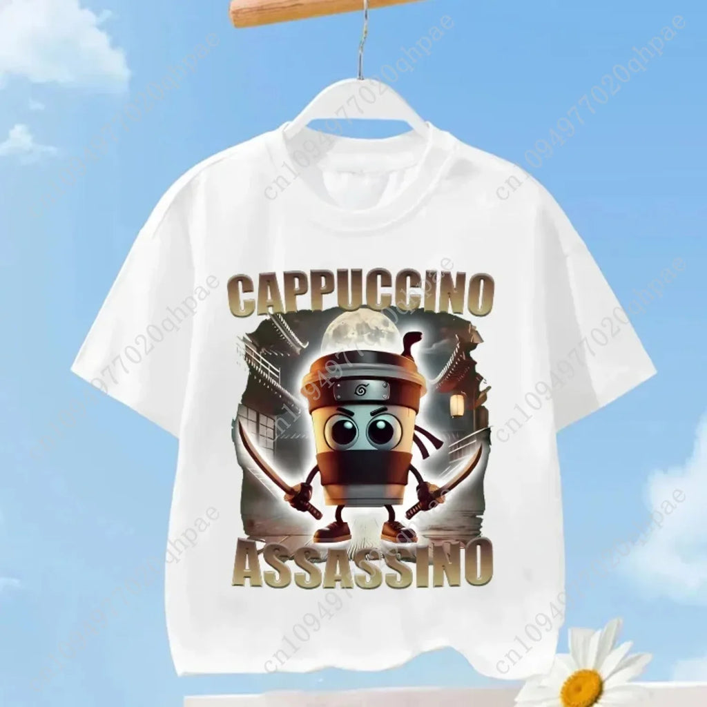 Tralalero Tralala enfants T-shirt Tungtung Sahur Brainrot Anime t-shirts garçon fille été à manches courtes couverture en coton
