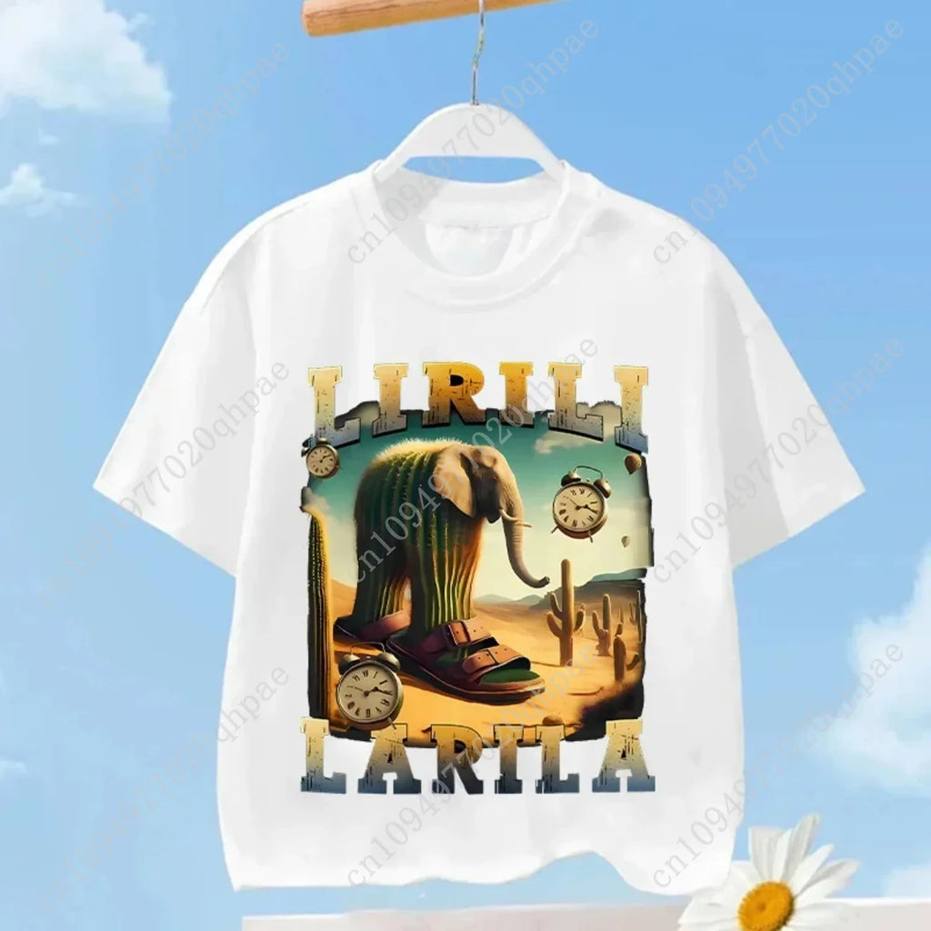 Tralalero Tralala enfants T-shirt Tungtung Sahur Brainrot Anime t-shirts garçon fille été à manches courtes couverture en coton