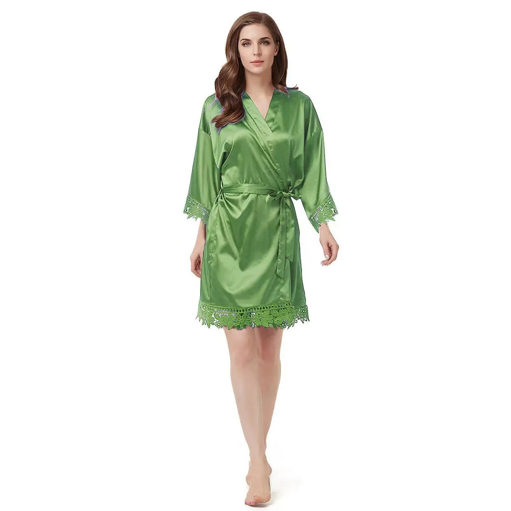 Bridesmaid Robes Bride Gift Bride Robe Bridesmaid Gift Satin Lace Robe Bride Dressing Gown Bridal Party Robes Wedding Robe Perso